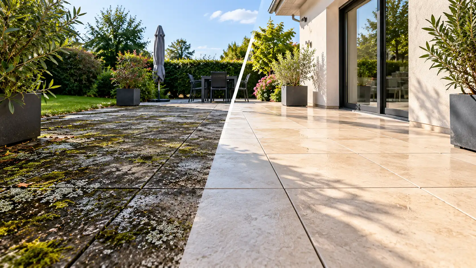 Nettoyage d’une terrasse encrassée à Dammartin-en-Goële